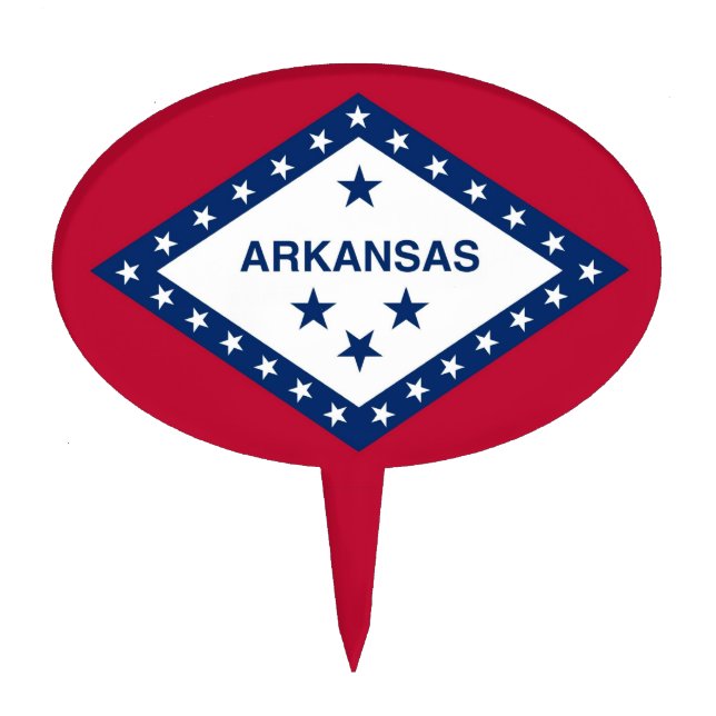 Cake Topper with Flag of Arkansas, USA (Front)
