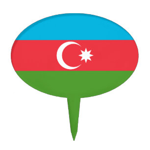 Cake Topper with Flag of Azerbaijan