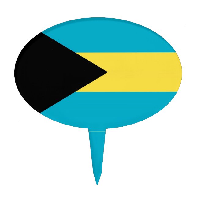 Cake Topper with Flag of Bahamas (Front)