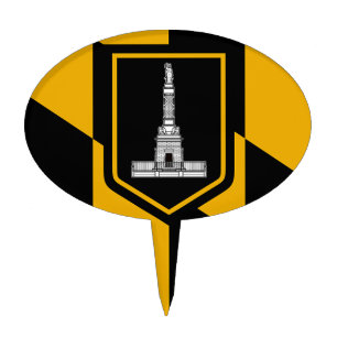 Cake Topper with Flag of Baltimore City, Maryland