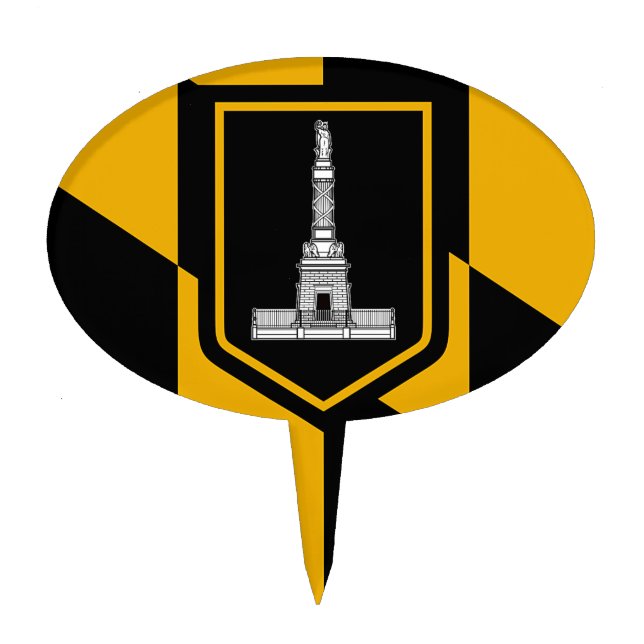Cake Topper with Flag of Baltimore City, Maryland (Front)
