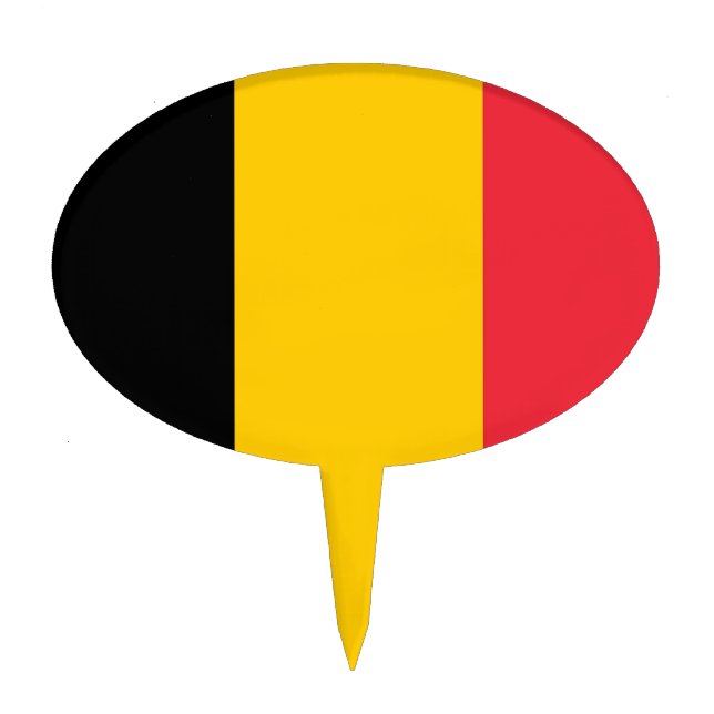 Cake Topper with Flag of  Belgium (Front)