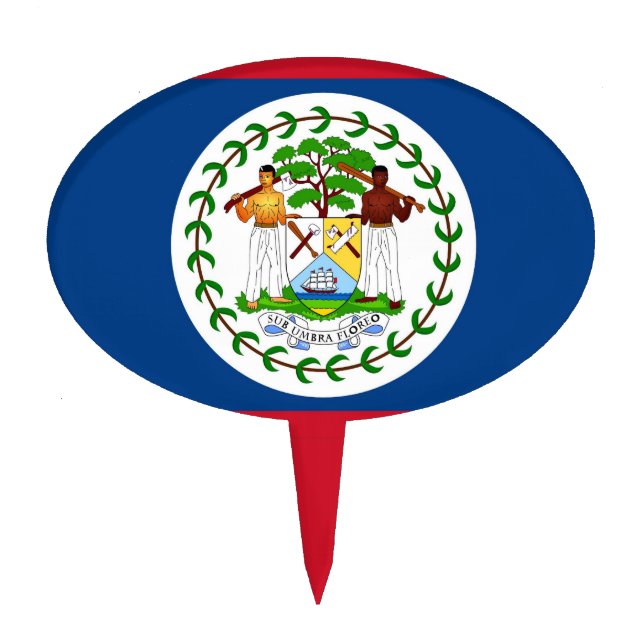 Cake Topper with Flag of Belize (Front)