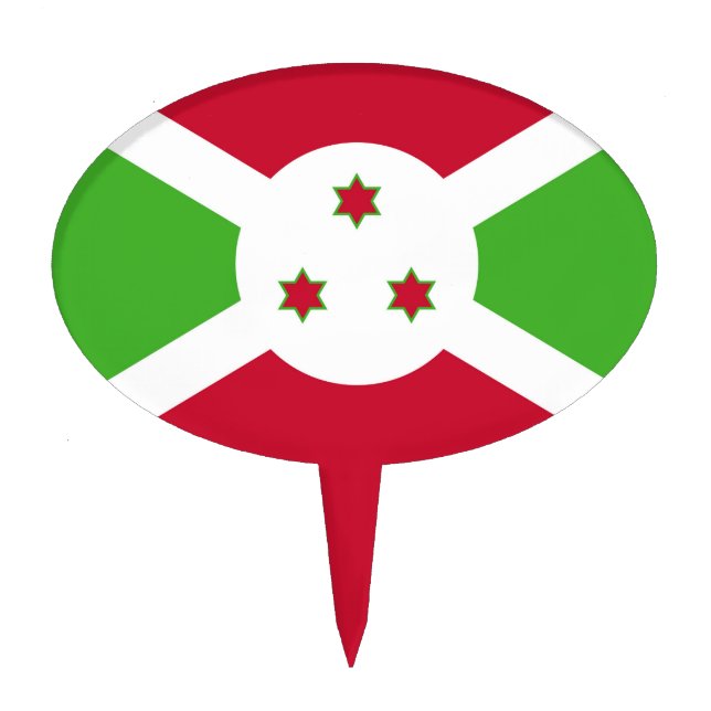 Cake Topper with Flag of Burundi (Front)