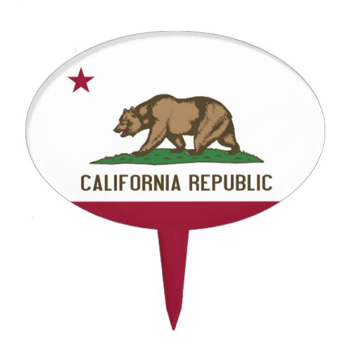 Cake Topper with Flag of California USA