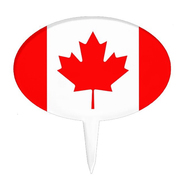 Cake Topper with Flag of Canada (Front)