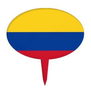 Cake Topper with Flag of Colombia