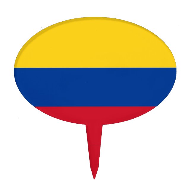 Cake Topper with Flag of Colombia (Front)