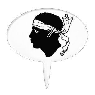 Cake Topper with Flag of Corsica