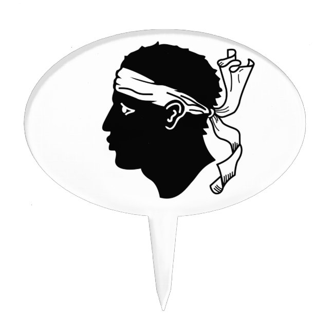 Cake Topper with Flag of Corsica (Front)