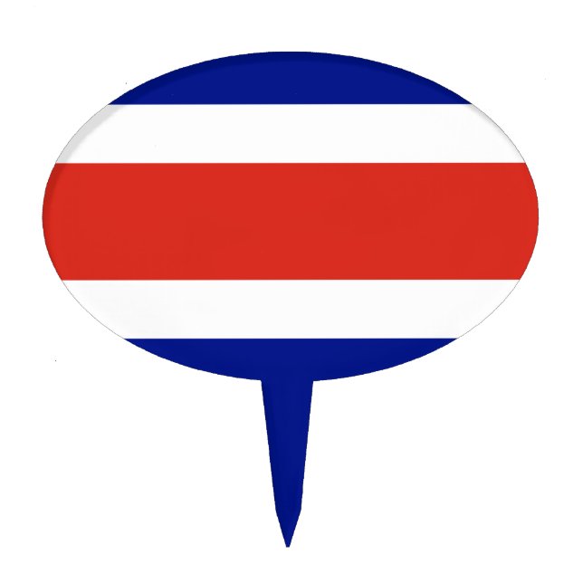Cake Topper with Flag of Costa Rica (Front)