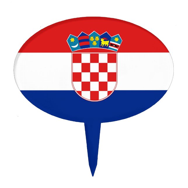 Cake Topper with Flag of Croatia (Front)