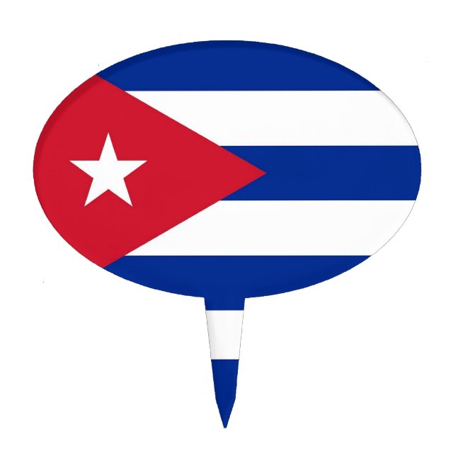 Cake Topper with Flag of Cuba (Front)