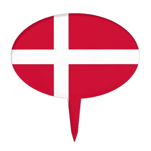 Cake Topper with Flag of Denmark