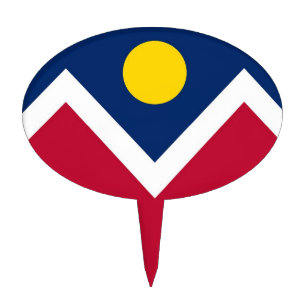 Cake Topper with Flag of Denver City, Colorado