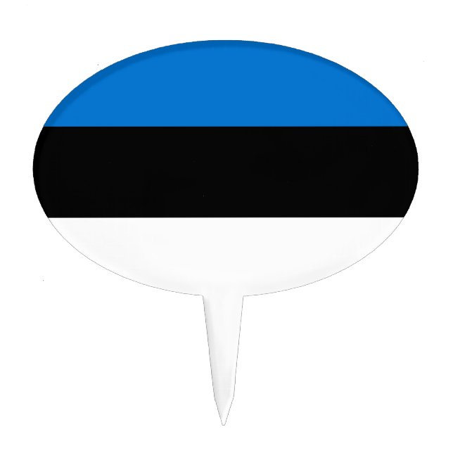 Cake Topper with Flag of Estonia (Front)