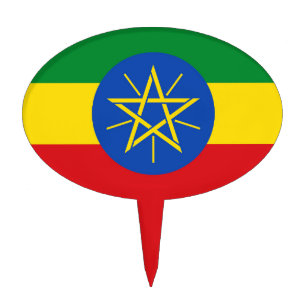 Cake Topper with Flag of Ethiopia
