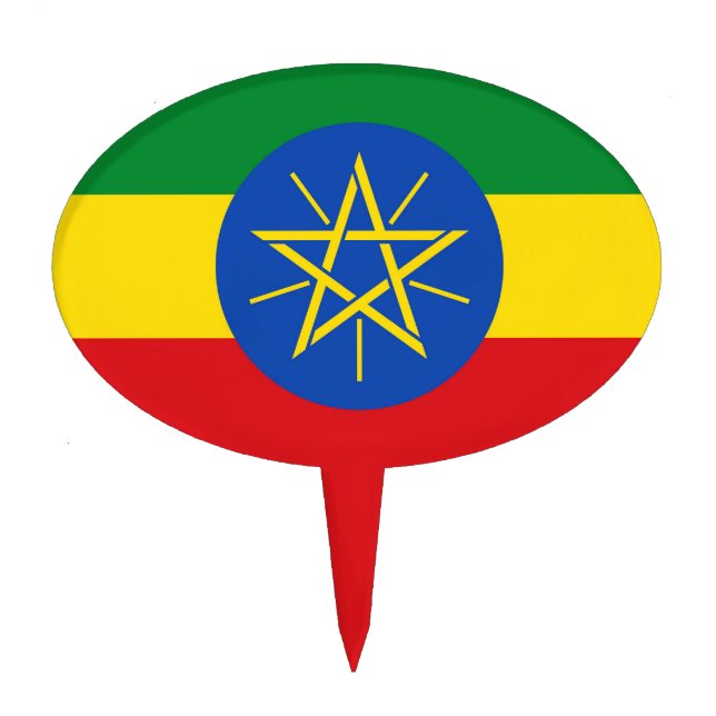 Cake Topper with Flag of Ethiopia (Front)