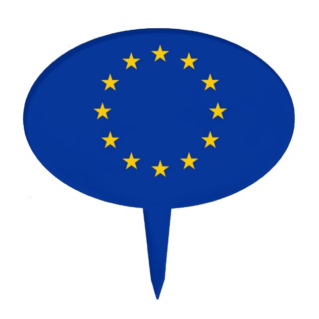 Cake Topper with Flag of European Union (Front)