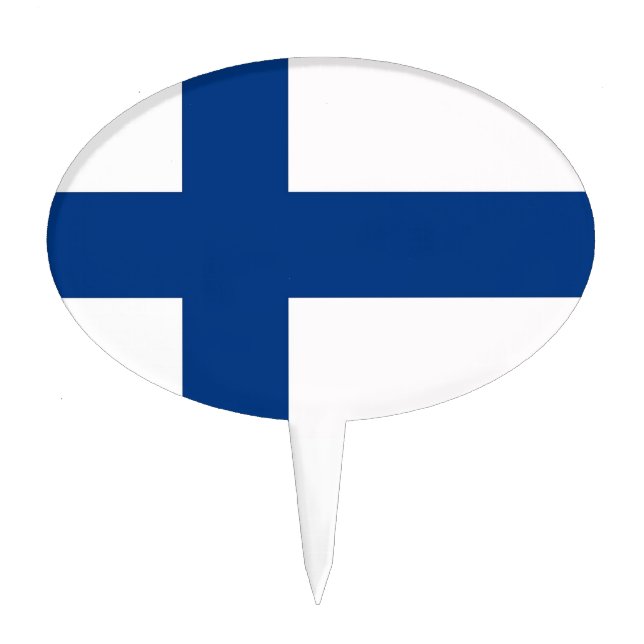 Cake Topper with Flag of Finland (Front)