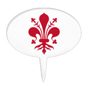 Cake Topper with Flag of Florence, Italy