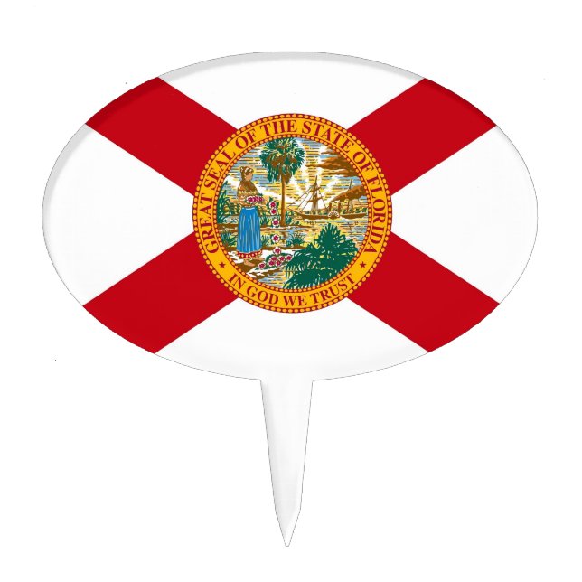 Cake Topper with Flag of Florida, USA (Front)