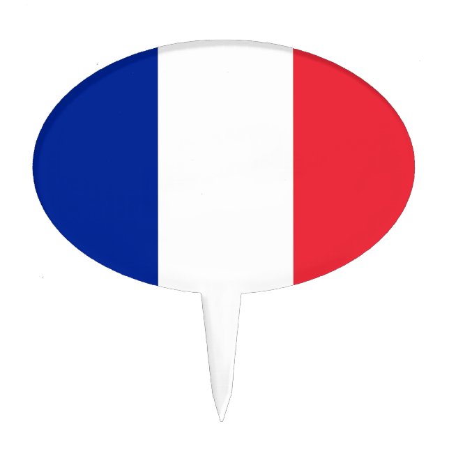 Cake Topper with Flag of France (Front)