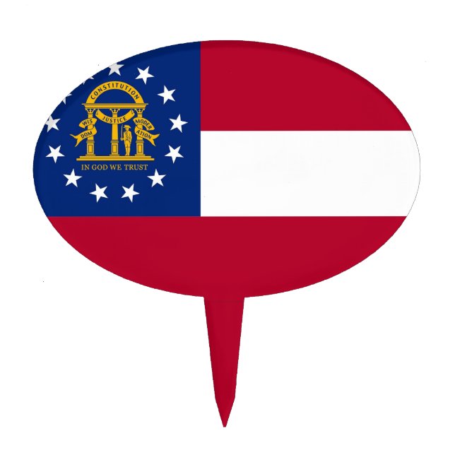 Cake Topper with Flag of Georgia, USA (Front)