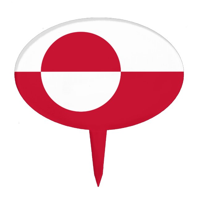 Cake Topper with Flag of Greenland (Front)