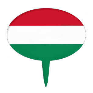 Cake Topper with Flag of Hungary