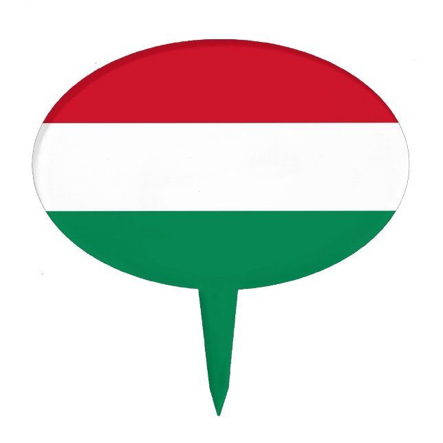 Cake Topper with Flag of Hungary (Front)