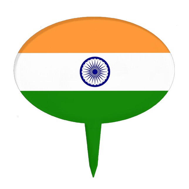 Cake Topper with Flag of India (Front)