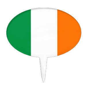 Cake Topper with Flag of Ireland