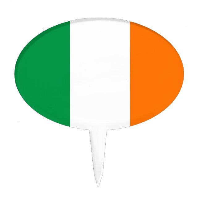 Cake Topper with Flag of Ireland (Front)