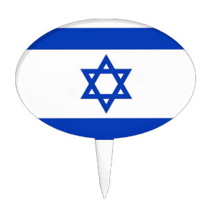 Cake Topper with Flag of Israel