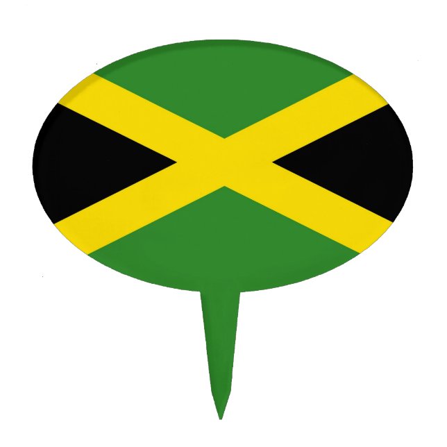 Cake Topper with Flag of Jamaica (Front)