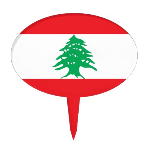 Cake Topper with Flag of Lebanon