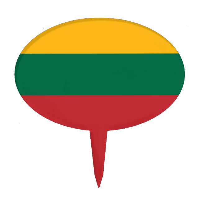 Cake Topper with Flag of Lithuania (Front)