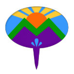 Cake Topper with Flag of Manitou Springs