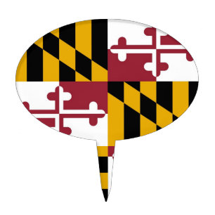 Cake Topper with Flag of Maryland, USA