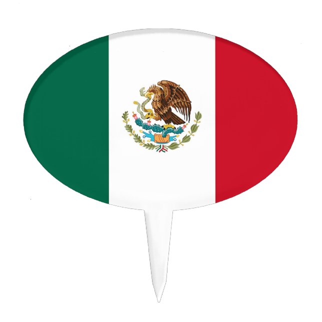 Cake Topper with Flag of Mexico (Front)
