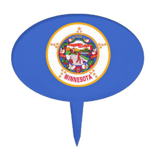 Cake Topper with Flag of Minnesota, USA