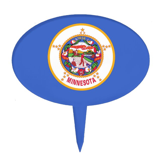 Cake Topper with Flag of Minnesota, USA (Front)