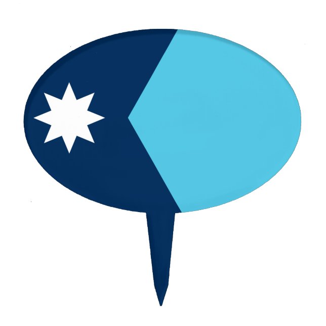 Cake Topper with Flag of Minnesota, USA (Front)