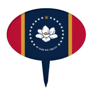 Cake Topper with Flag of Mississippi State, USA