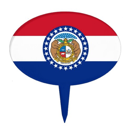 Cake Topper with Flag of Missouri USA