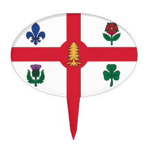 Cake Topper with Flag of Montreal, Canada