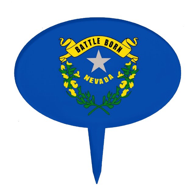 Cake Topper with Flag of Nevada, USA (Front)