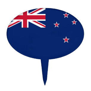 Cake Topper with Flag of New Zealand