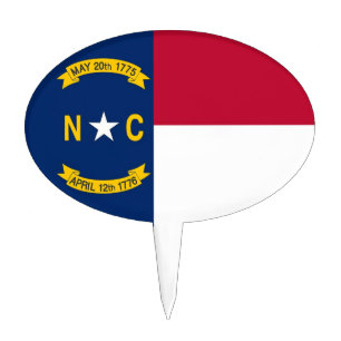 Cake Topper with Flag of North Carolina, USA